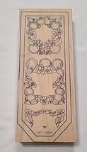 American Art Stamps Vintage Flowers And Fruit Frame Wood Mounted Rubber Stamp - £6.95 GBP