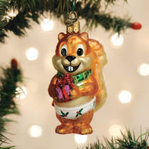 Old World Christmas Silly Christmas Squirrel Glass Christmas Ornament 12683 - £17.99 GBP