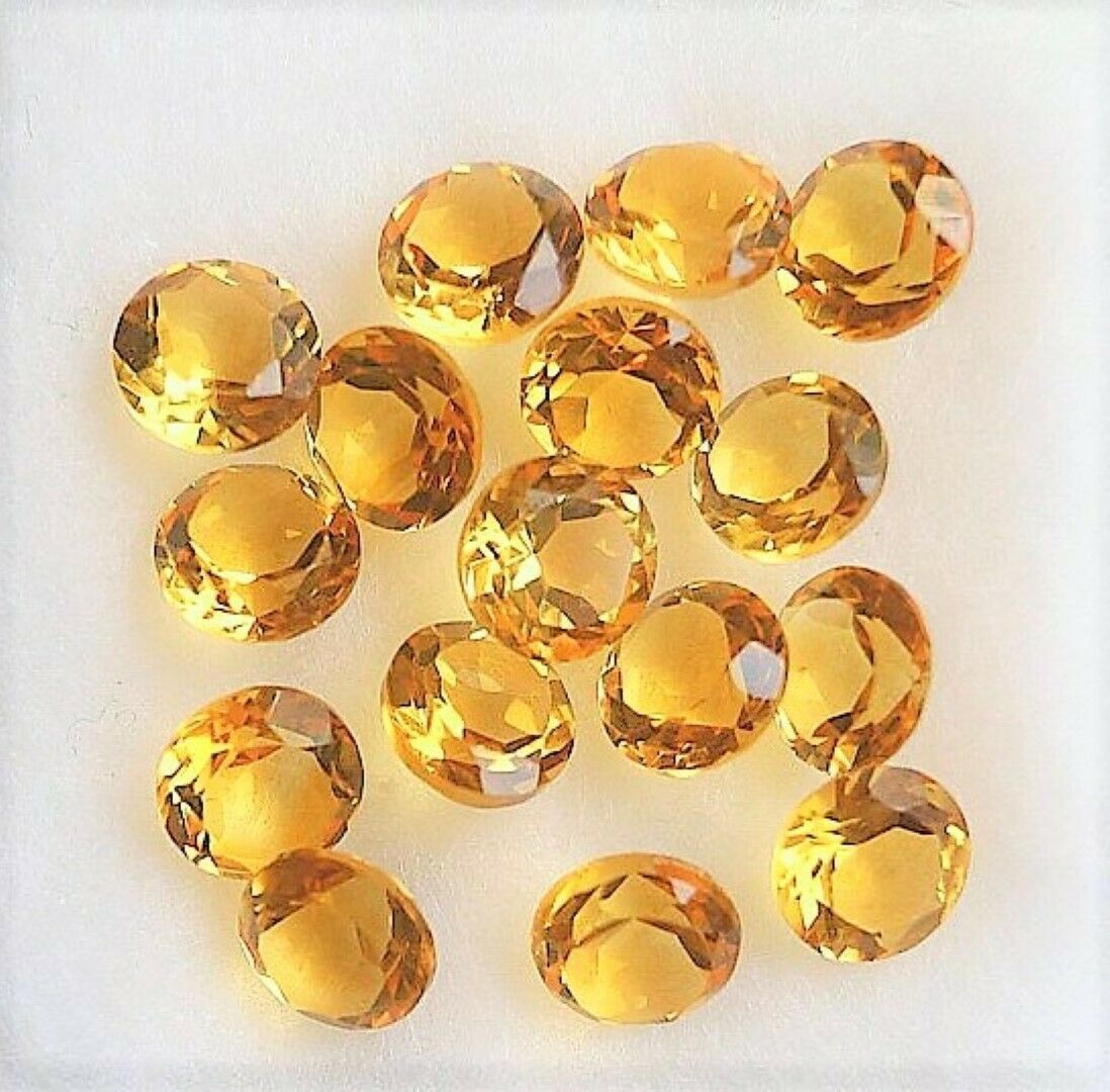CITRINE YELLOW GEM ROUND CUT GENUINE GEMSTONE NATURAL LOOSE FACETED SMAL... - $3.91
