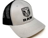 RAM Trucks Logo Grey &amp; Black Mesh Trucker Curved Bill Adjustable Snapbac... - $15.63