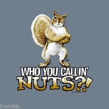 Squirrel T-shirt S M Cotton NWT Who You Callin Nuts New Blue Squirrels  - £15.96 GBP