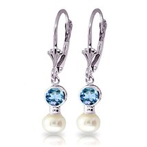 Galaxy Gold GG 14k White Gold Dangling Earrings with Freshwater-cultured Pearl a - £276.36 GBP