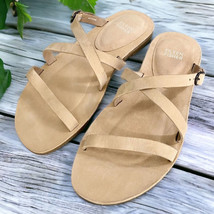 $150 Eileen Fisher Strappy Sandals 8 M Cream Leather Slides Upper CrissC... - $75.54