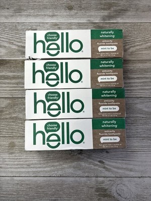 4 pk~Hello Naturally Whitening Fluoride Toothpaste Mint to Be Flavor - $26.63