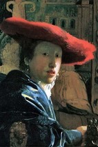 Girl with a Red Hat by Johannes Vermeer - Art Print - £17.37 GBP+