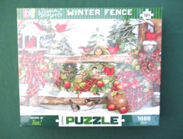 &quot;Winter Fence&quot; Susan Winget 1000 Piece Jigsaw Puzzle NEW in Sealed Box S... - $15.20