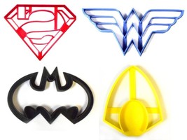 Justice League Superheroes Themed Set Of 4 Cookie Cutters Made in USA PR1000 - £7.90 GBP