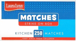 1 Box 250 Strike On Box LARGE Red TiP WOOD Kitchen MATCHES cigar Laura L... - £18.11 GBP