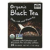 NOW Foods, Certified Organic Black Tea, Deep Rich Flavor, Non-GMO, with Catec... - £7.54 GBP