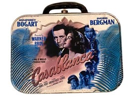 Casablanca Vintage Metal Lunchbox Humphrey Bogart Ingrid Bergman SEE PHOTOS - $35.00