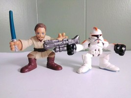Obi Wan Kenobi &amp; Orange Clone Trooper 2004 Star Wars Galaxy of Heroes Figures - £4.78 GBP