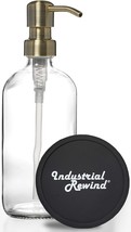 Clear Glass Soap Dispenser With Brass Metal Pump And Non Slip, Kitchen Sink - $30.99