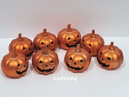 Halloween Pumpkin Plastic Tree Ornaments Decorations Set of 8 - £13.57 GBP