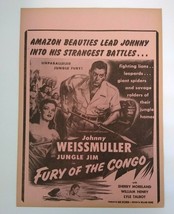 Jungle Jim Fury Of The Congo Johnny Weissmuller Movie Poster 1951 Vintag... - £25.60 GBP