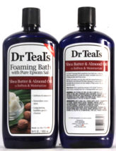 2 Bottles Dr Teal&#39;s 34 Oz Shea Butter &amp; Almond Oil Epsom Salt Foaming Bath - $41.99