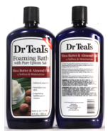 2 Bottles Dr Teal&#39;s 34 Oz Shea Butter &amp; Almond Oil Epsom Salt Foaming Bath - $57.62 CAD