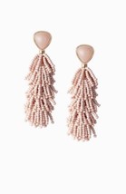 STELLA & DOT 'Riva' NIB Gold Blush Pink Stud Tassel Dangle Convertible Earrings - $59.00