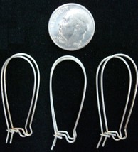 Silver plated kidney wire earrings dangle earring findings  1 1/4&quot;x5/8&quot; ... - $1.93