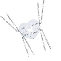 Personalized Name Initial Stainless Steel Heart BFF - £51.97 GBP