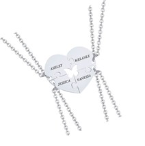 Personalized Name Initial Stainless Steel Heart BFF - £49.41 GBP