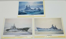 3 Quay USS Navy Ship Blank Greeting Card Lot NEW Saratoga Missouri New Jersey - £19.32 GBP