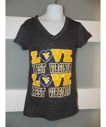 NCAA I love West Virginia Gray V-Neck T-Shirt Size XS (4/5) Girl&#39;s EUC - £15.50 GBP