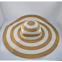 A New Day Tan Striped Summer Sun Hat Floppy - £11.23 GBP