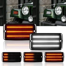Led Front Turn Signals Lamp Amber Indicator +Drl For Jeep Wrangler Tj 1997-2006 - £59.98 GBP