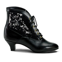 SALE Retro Pioneeer  Victorian Costume Granny Black Ankle Boots Shoes 10 - €35,21 EUR