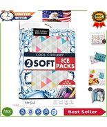 2-Pack Flexible Soft Ice Packs: Multicolor Reusable Coolers for Lunch Bags - $385.67 MXN