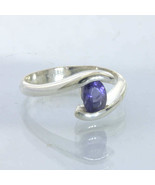 Ring Blue Violet Iolite Oval Handcrafted Silver size 7.5 Solitaire Desig... - £36.63 GBP