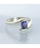 Ring Blue Violet Iolite Oval Handcrafted Silver size 7.5 Solitaire Desig... - $46.55