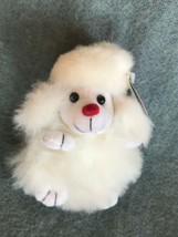 Small White Furry Plush POODLE Puppy Dog Stuffed Animal – 5.25inches long x 2.5  - £7.58 GBP