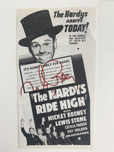 Mickey Rooney Signed The Hardys Ride High (1939) Movie Advertisement - £78.63 GBP