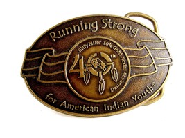 Billy Mills Running Strong 40 10K Gold Medal Belt Buckle 12042013 - $24.74
