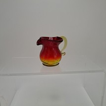 Kanawha Amberina Crackle Glass Hand Blown Pitcher - $28.98