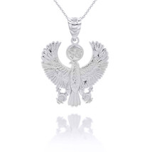 Sterling Silver Egyptian Protection Eagle Eye of Horus Ankh Pendant Necklace - £26.29 GBP+
