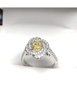 1.06 CT Natural Fancy Yellow Oval Diamond Engagement Ring 14k Gold - £2,372.85 GBP