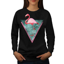 Wellcoda Flamingo Triangle Womens Sweatshirt, Palms Casual Pullover Jumper - £23.25 GBP+