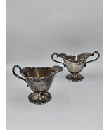 Poole Silver Co. Lancaster Rose Silver Plated Creamer and Sugar Bowl Set... - $74.21 CAD