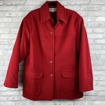 Preston &amp; York Red 100% Wool Classic Coat Size 12 Collared Dillards Exclusive - £27.84 GBP