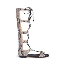 MICHAEL KORS Gladiator Sandals Sofia Snake Python Embossed Leather Sz 7 ... - $79.20