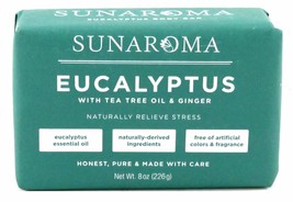 Sunaroma Soap Bar Eucalyptus With Tea Tree + Ginger 8 Ounce (3 Pack) - £26.36 GBP