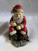 VTG Possible Dreams Santas 5” figure figurine with fishing pole and fish Christm - £15.53 GBP