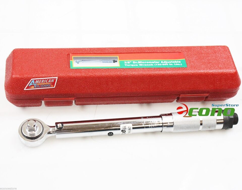 3/8&quot; Dr. Micrometer Adjustable Ratchet Torque Wrench 10-80Ft/Lb Micro Meter - $33.34