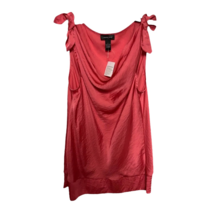 Spense Womens Blouse Pink Sleeveless Drape Neck Shoulder Tie Top L New - £14.02 GBP