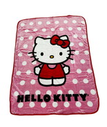 Hello Kitty Twin / Full Raschel Blanket Polka Dots Pink - £24.62 GBP