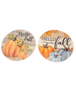 2 piezas de madera con diseño de calabaza de otoño para puerta de entrada - $9.99
