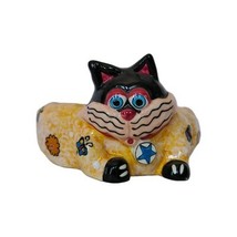Vintage 2002 CBK Ltd. Ceramic Embossed Cat Kitty Food Or Water Bowl Butt... - $19.97