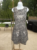 Nwt Nine West Black&amp;Silver Rose Dress 4 - £46.90 GBP